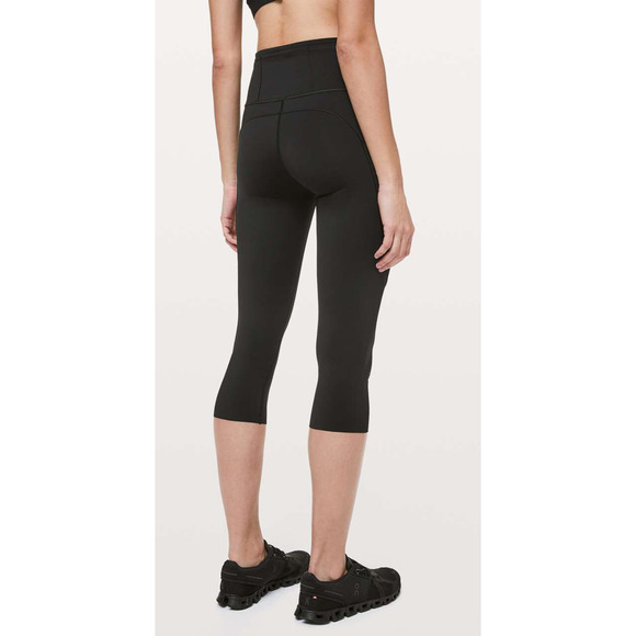 Lululemon Fast Free Crop II Nulux 19" Pants High Rise Run Wicking Black Size 6 - Picture 8 of 14